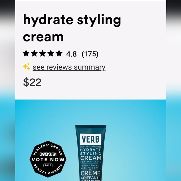 NEW VERB Hydrate Styling Cream for Dry Hair. Light Hold / Defrizz. - Picture 6 of 7